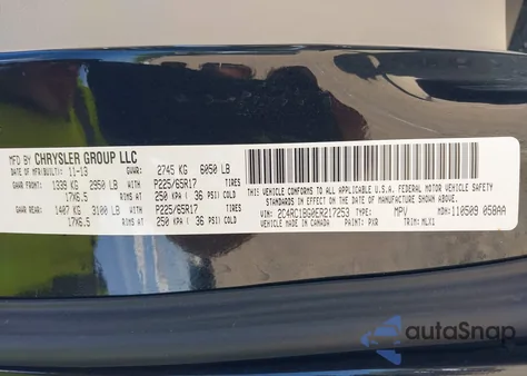 2014 Chrysler Town & Country Touring из США, поврежденный, VIN 2C4RC1BG0ER217253